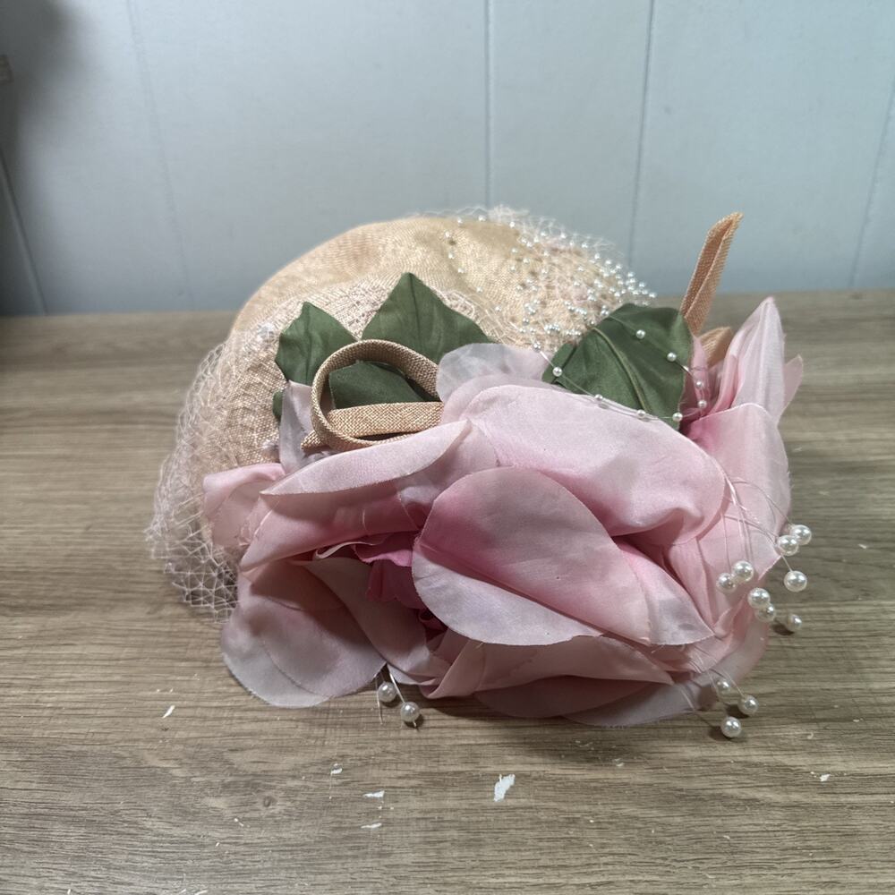 VTG Don Anderson Garden Party Hat Pink Florals